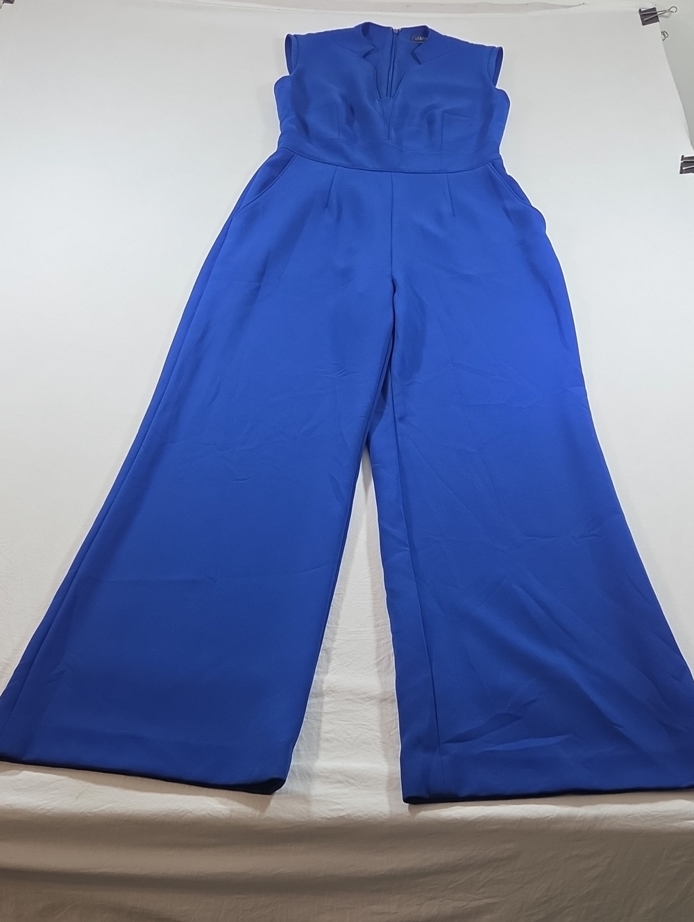 Tahari Arthur S Levine Sleeveless Cobalt Wide-Leg Jumpsuit Pockets Fall Events